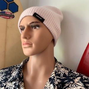 Talentless 100% Cashmere Beanie Light White/Pink